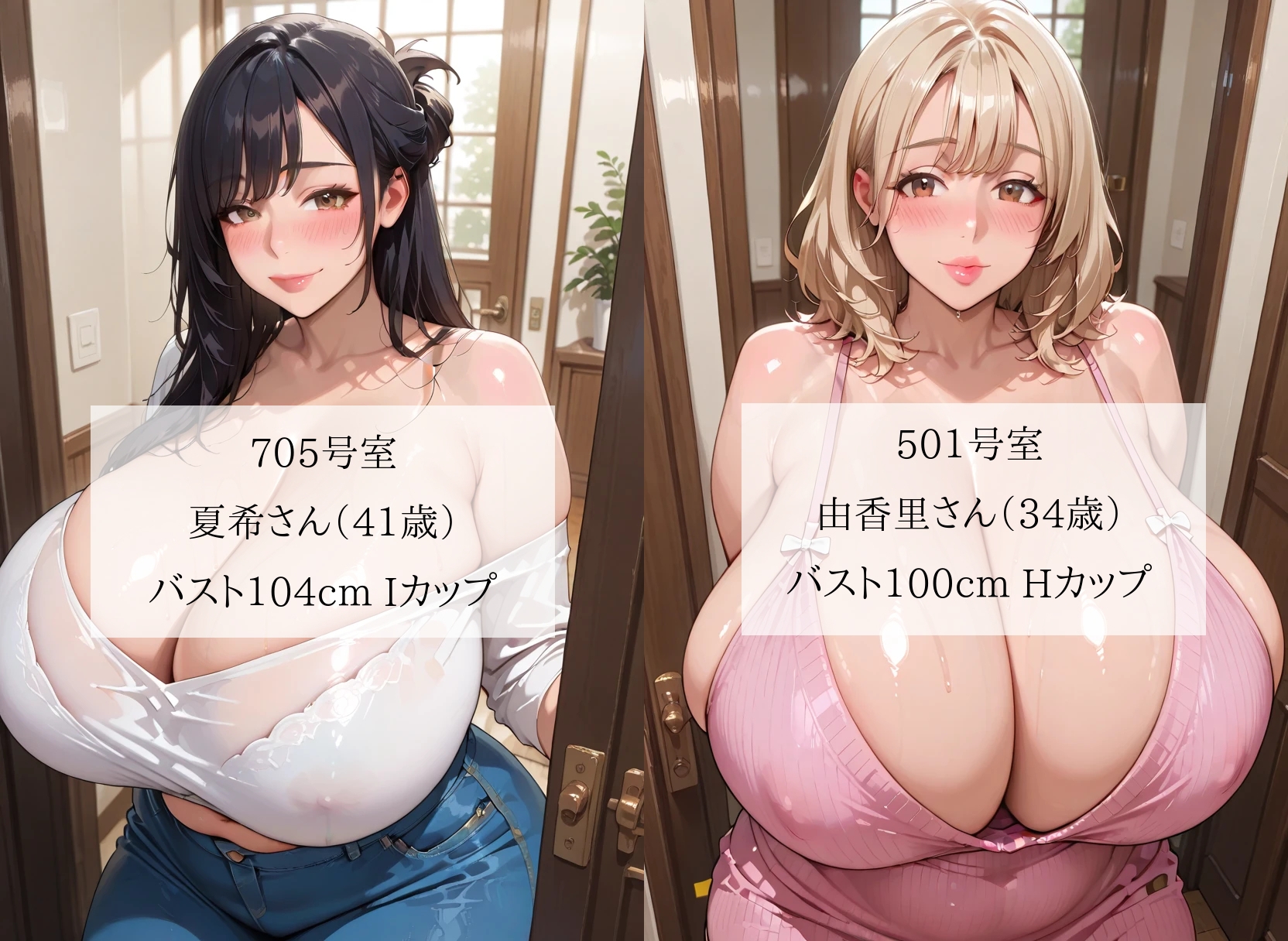 淫獄人妻マンション近所のデカ乳むっちり熟女たちに裏アカがバレて毎日搾精される性奴○になりました<セリフ付CG集>_1