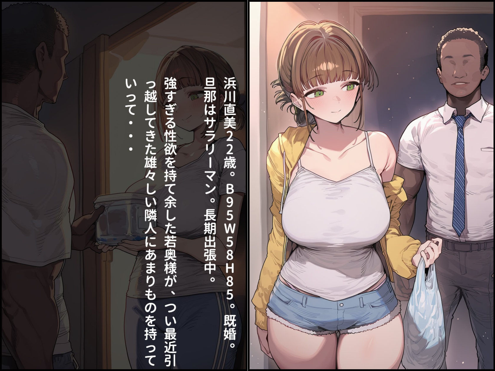 【FudooManken】同人CG・AI『爆乳妻団地妻の性事情お隣さん編』1