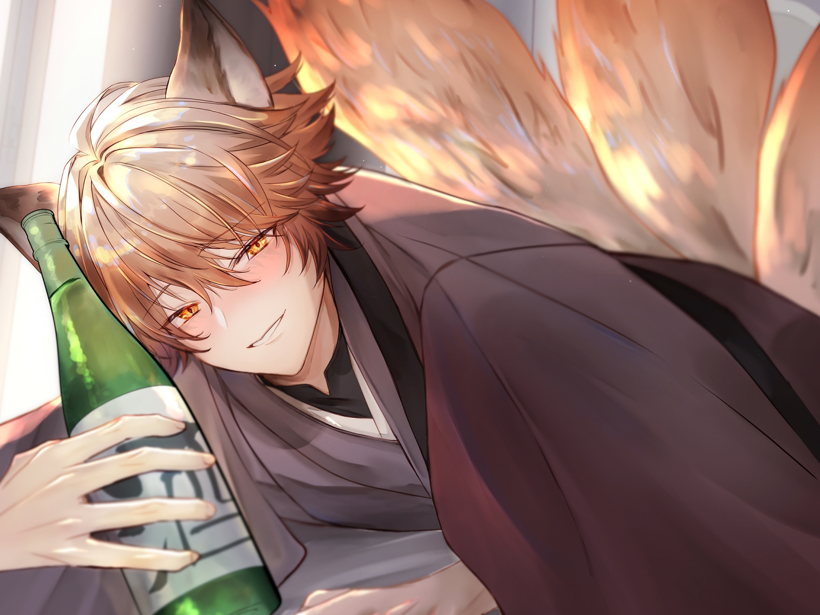 同居人はお狐さま 九つ尻尾で見た目は少年?神通力で分身3Pえっち♡-1画像