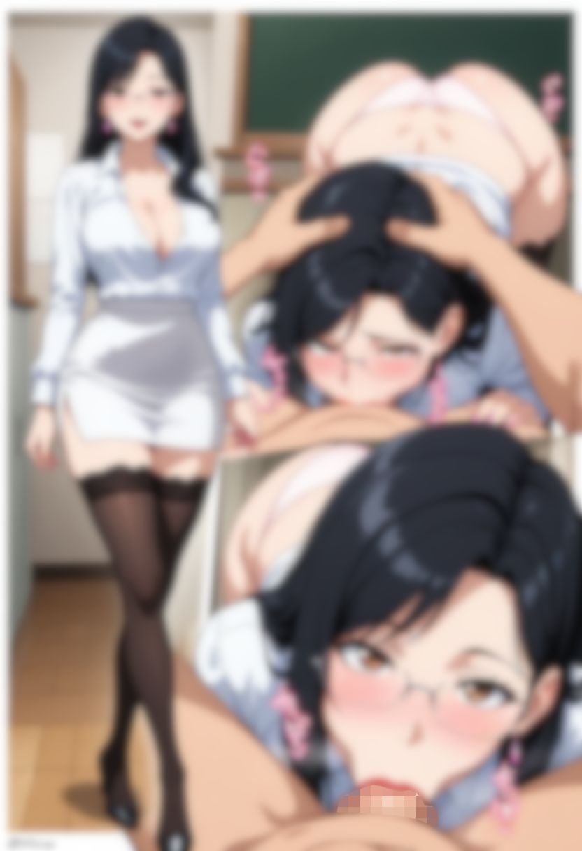 色白女教師のパンティ×ニーソックス。エッチ付き。_1