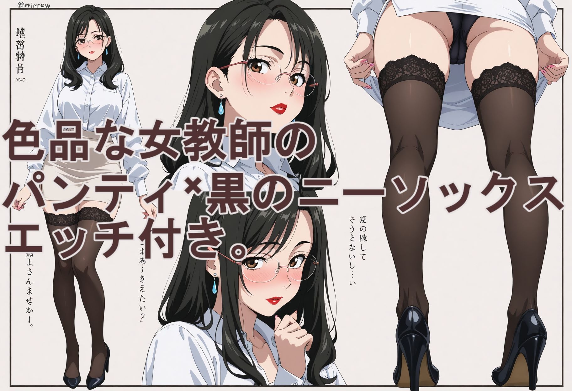 色白女教師のパンティ×ニーソックス。エッチ付き。_3