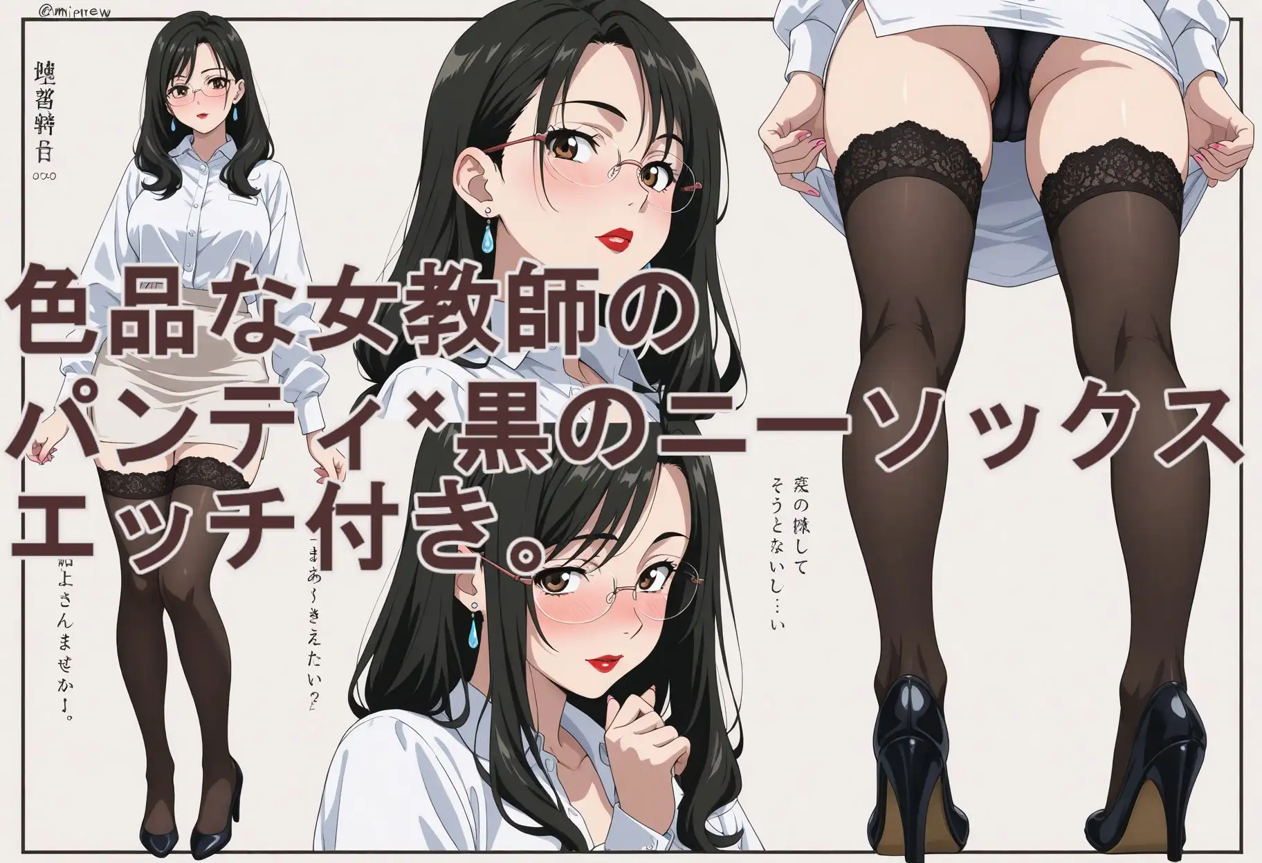 色白女教師のパンティ×ニーソックス。エッチ付き。 サンプル画像 3