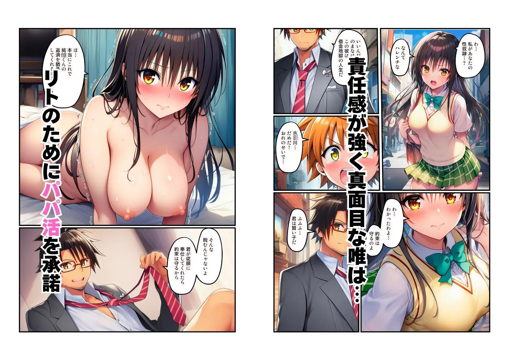 【NTR】とらぶる美女が（唯・春菜・モモ）パパ活でリトの借金返済 サンプル画像 3