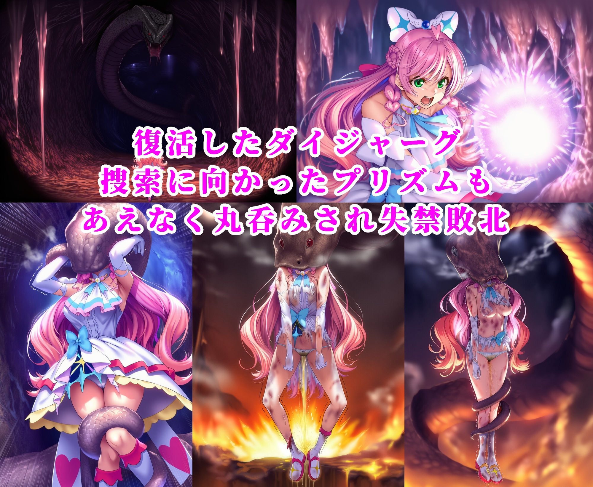 プリズム VS ダイジャーグ 前編 ～丸呑み敗北・無限産卵地獄～ [月影亭] | DLsite - R18