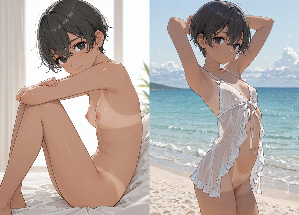 【Samuai(サムアイ)】同人CG・AI『膨らみかけ日焼けショトカ水泳部少女写真集』3