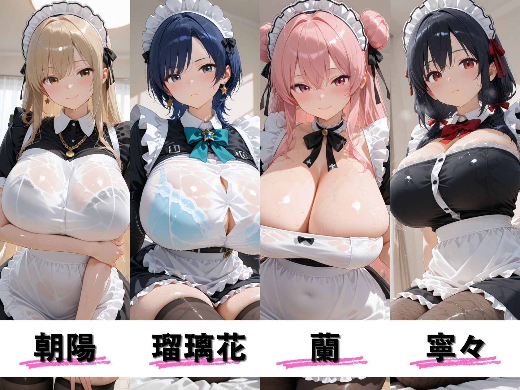 4人の義妹(18)の乳がでかい ぬるぬるメイドご奉仕。お兄さま、今夜は朝まで離しません_2