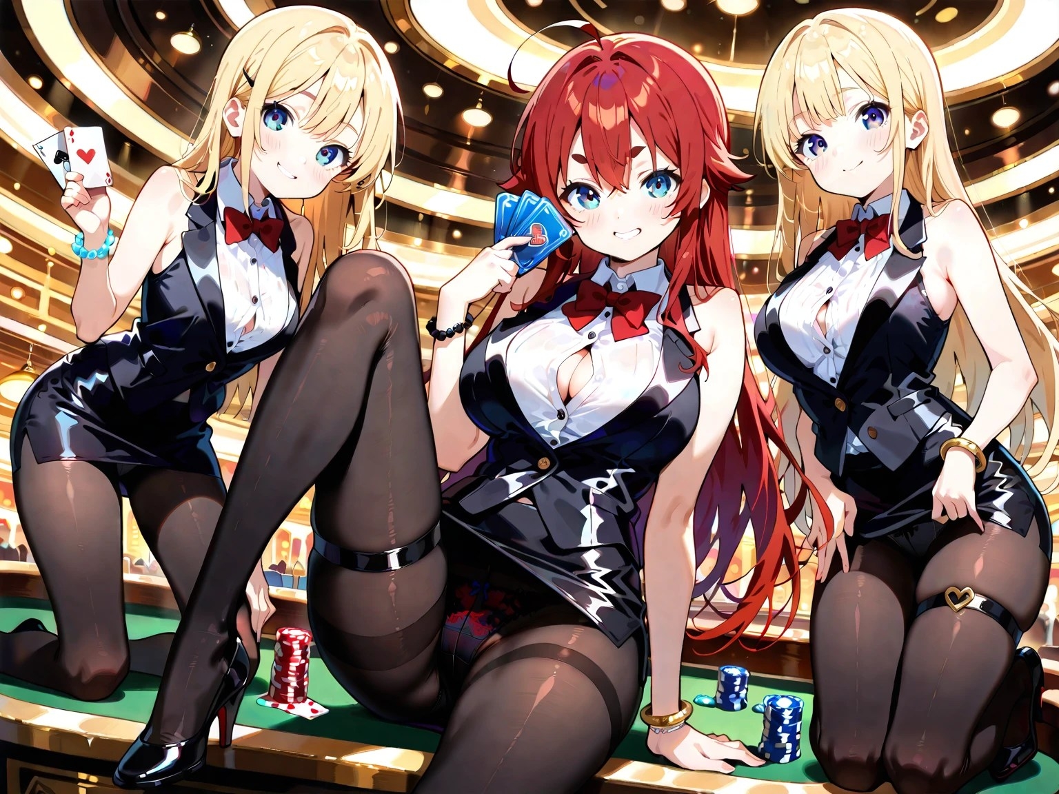 黒タイツ美少女イラスト集5カジノ編_1