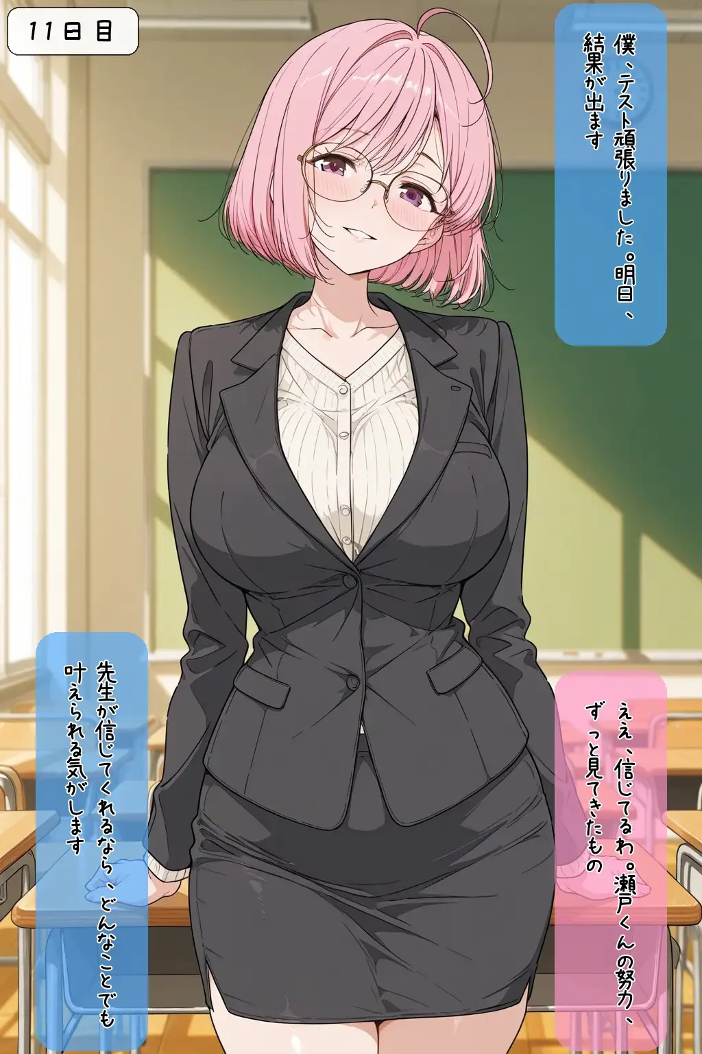 巨乳美人どエロい古文の先生を二週間で落としてえっちする サンプル画像 7