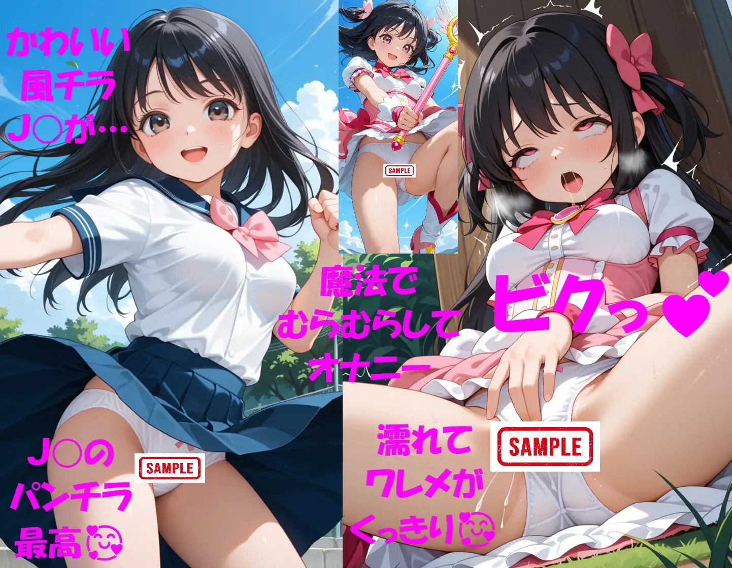 パンチラJKが魔法少女に変身★オナニーでイクぅ！3―黒髪JK、オナニーに夢中― サンプル画像 4