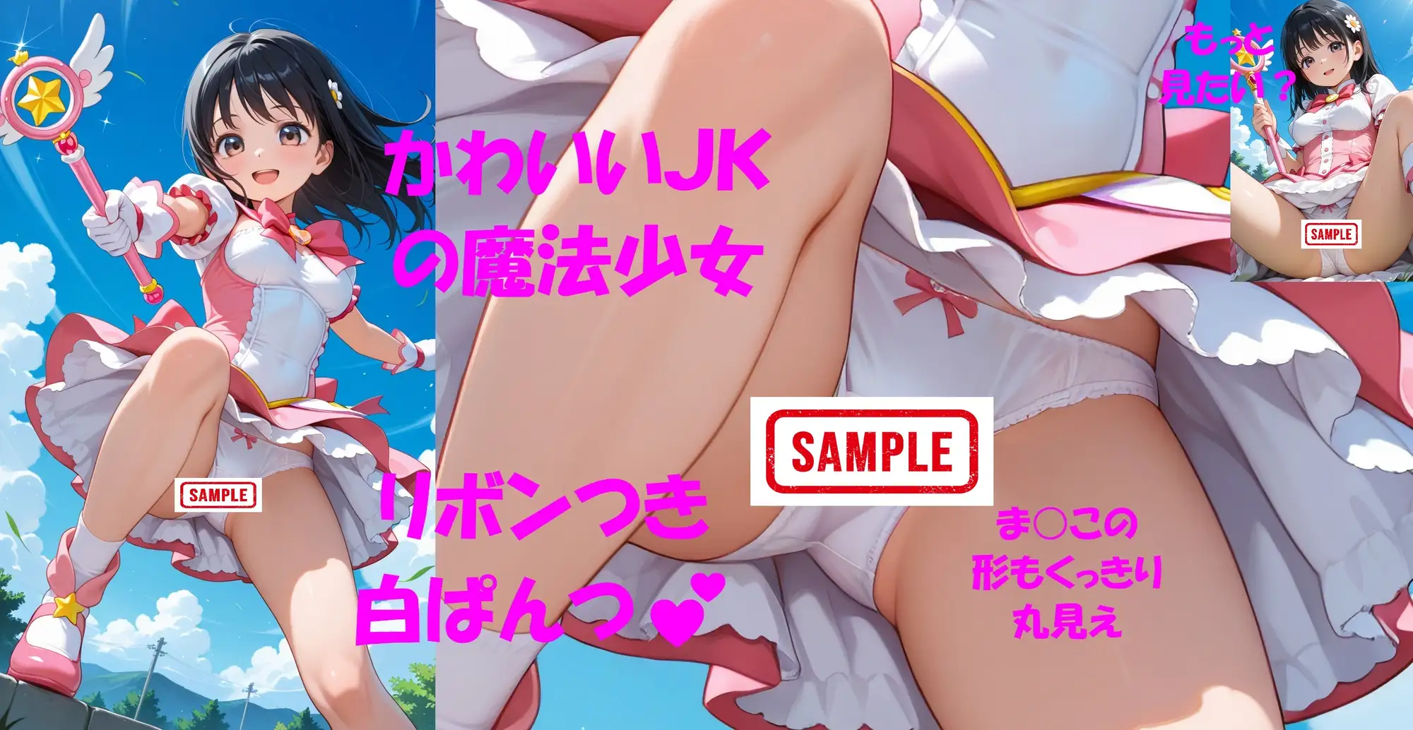 パンチラJKが魔法少女に変身★オナニーでイクぅ！3―黒髪JK、オナニーに夢中― サンプル画像 7