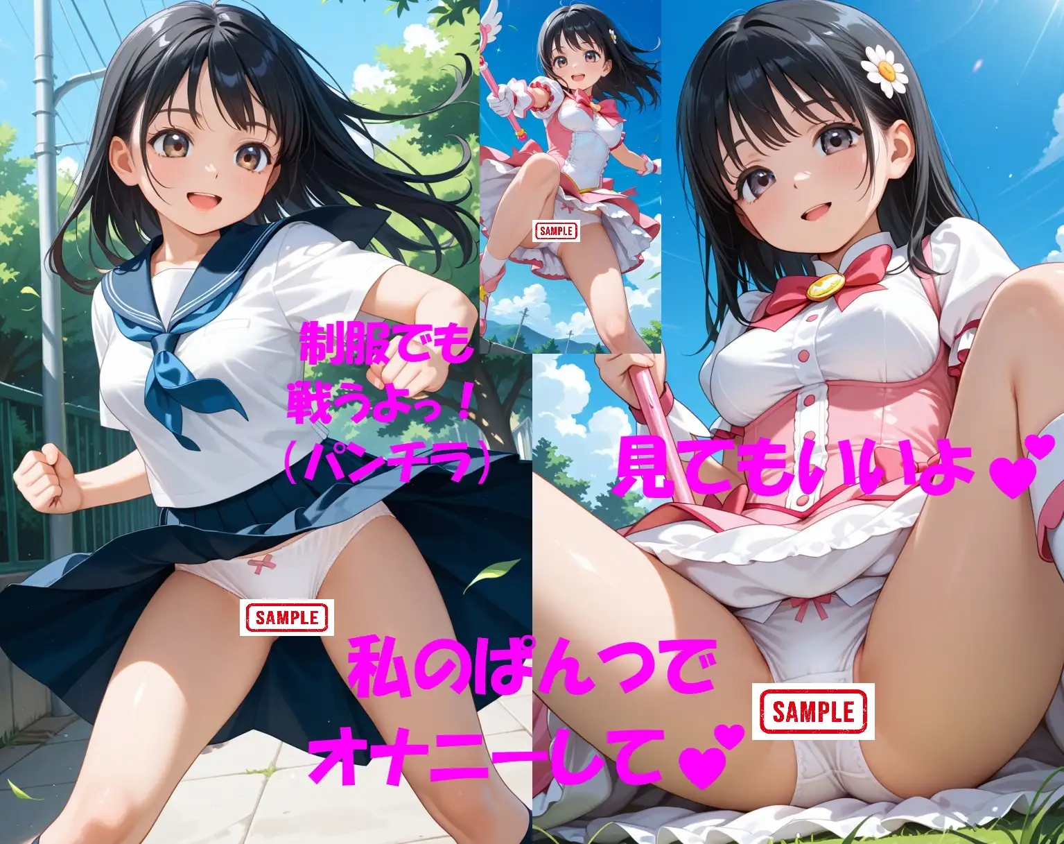 パンチラJKが魔法少女に変身★オナニーでイクぅ！3―黒髪JK、オナニーに夢中― サンプル画像 8