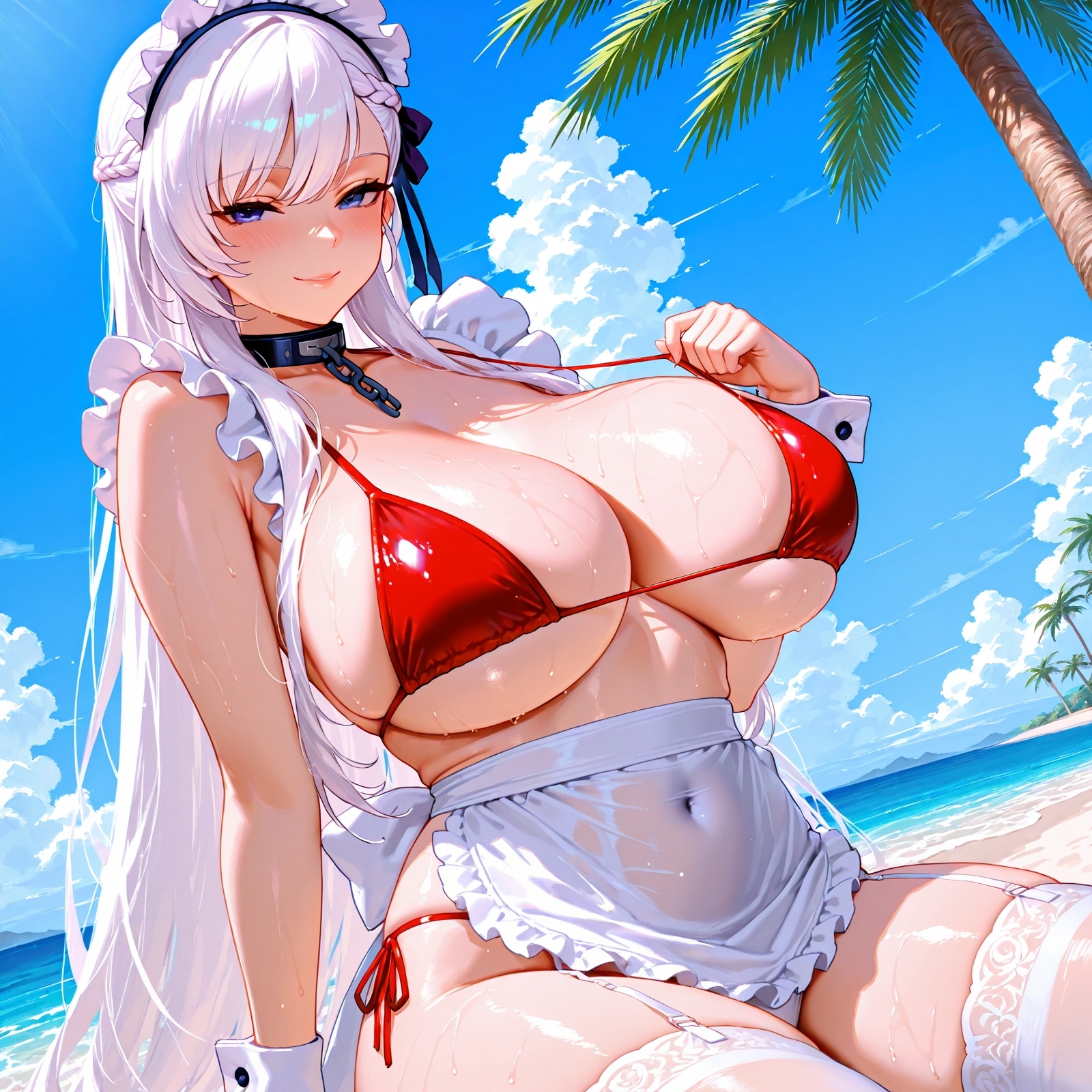 ベルファストとビーチでイチャらぶ撮影会 Part.12 (イラスト集 197枚)_4