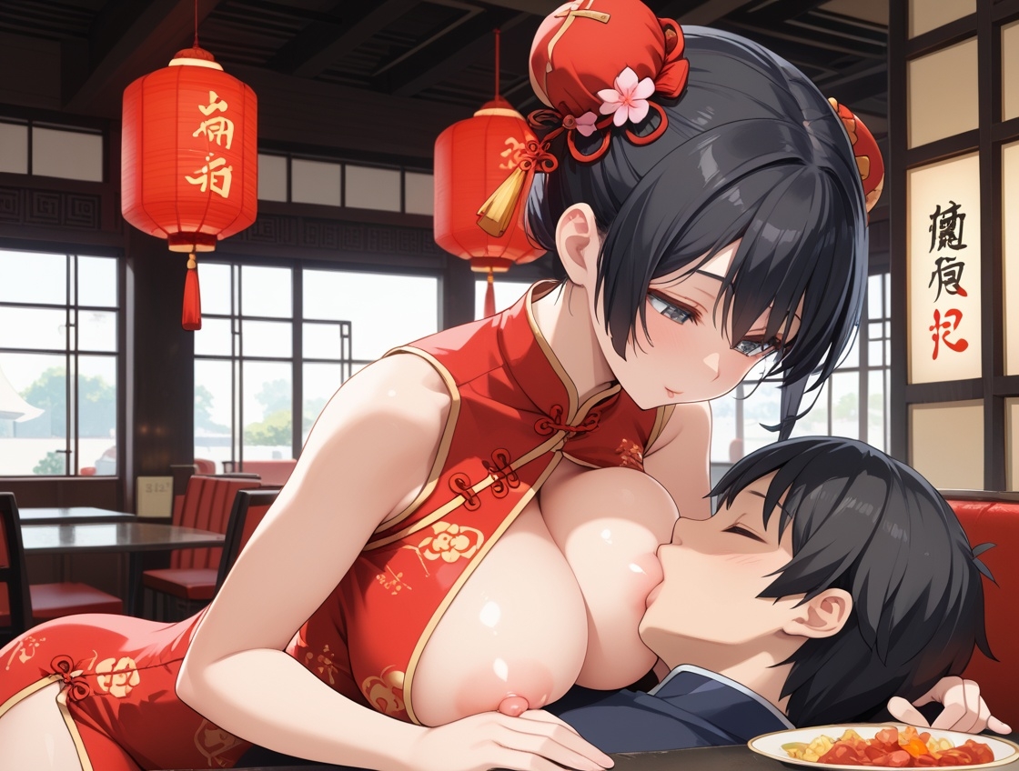 中華料理店の巨乳チャイナ娘に店内で何度も中出しした話_5