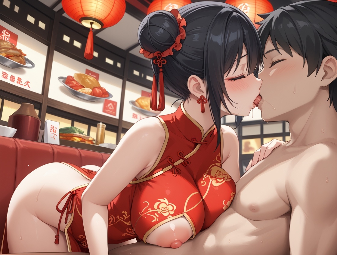 中華料理店の巨乳チャイナ娘に店内で何度も中出しした話_6