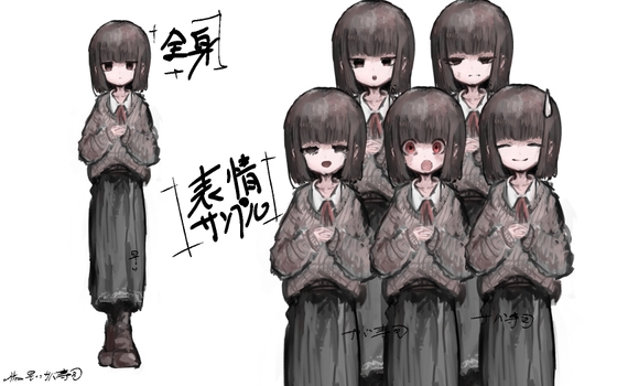 インドア少女の立ち絵素材