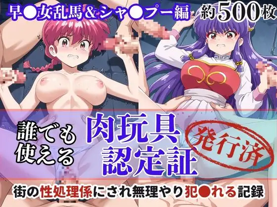 肉玩具認定証発行!!街の性処理係堕ち。―快楽と恥辱の記録―早●女乱馬&シャ●プー編 ジャケット画像