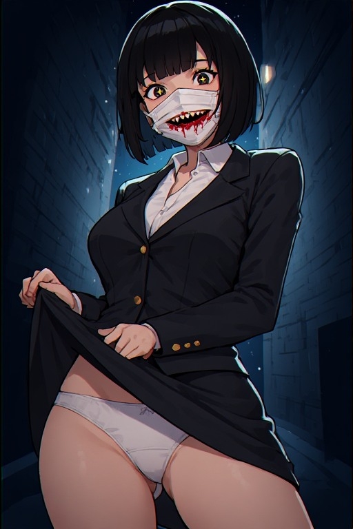 口裂け女の逆襲失敗 デカ尻パンチラの罠にハマった夜_4