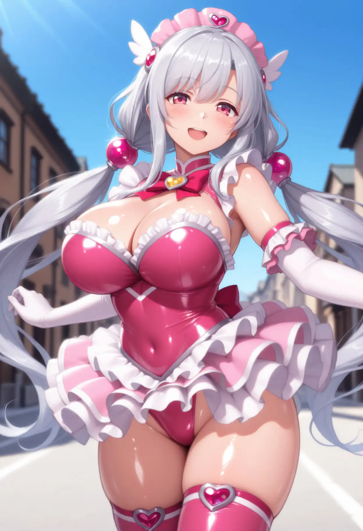 【悪堕ち×淫紋】銀髪褐色の爆乳魔法少女。淫らな肉厚ボディで夜の街を彷徨い、見知らぬ男に搾り尽くされる サンプル画像 2