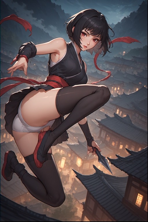 朧月のパンチラ暗殺 唐の巨漢を膝で落とした日本娘_2