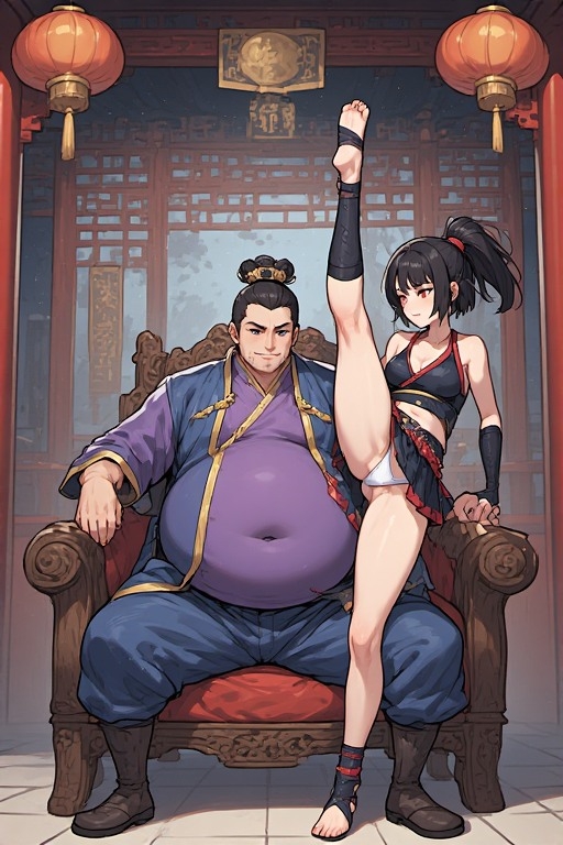 朧月のパンチラ暗殺 唐の巨漢を膝で落とした日本娘_3