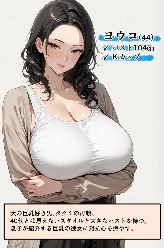巨乳彼女を家に連れてきたら巨乳母と乳合わせ勝負になった話 [ゆんゆん] | DLsite - R18