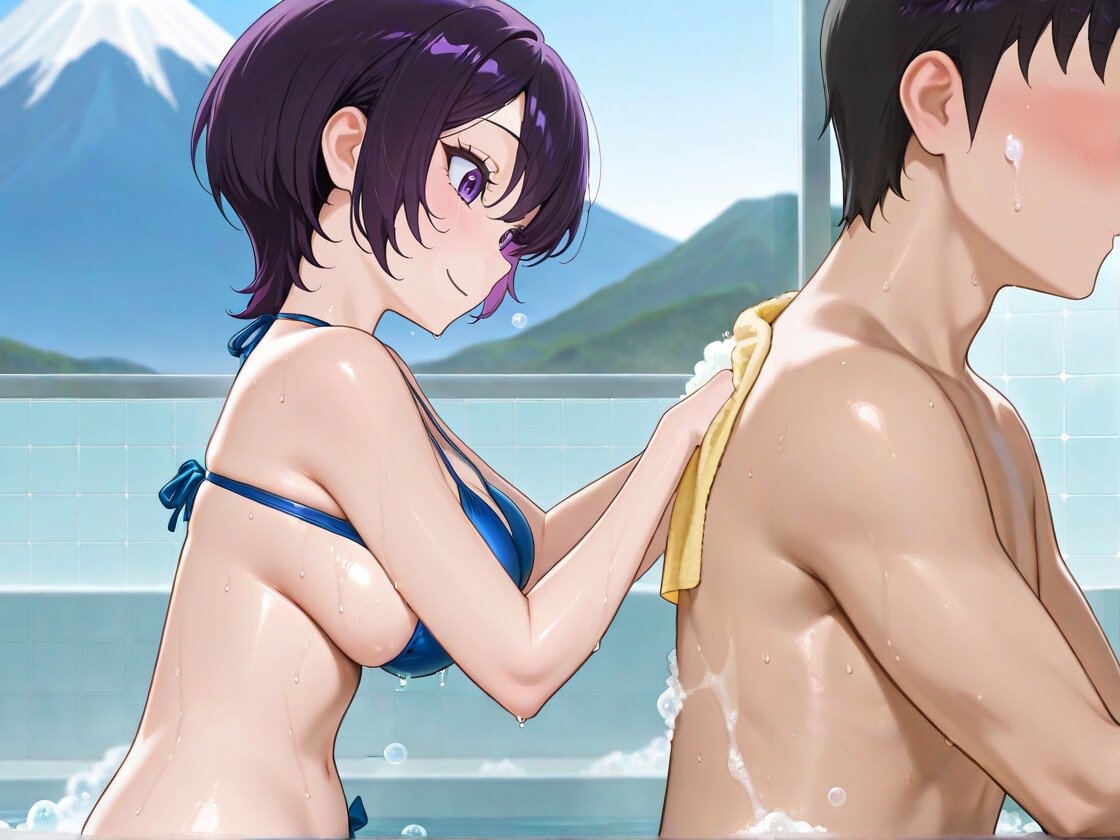 クールビューティな番台のお姉さんは気に入った客(ボク)で性欲を発散する【バイノーラル/女性優位/中出し】 サンプル6