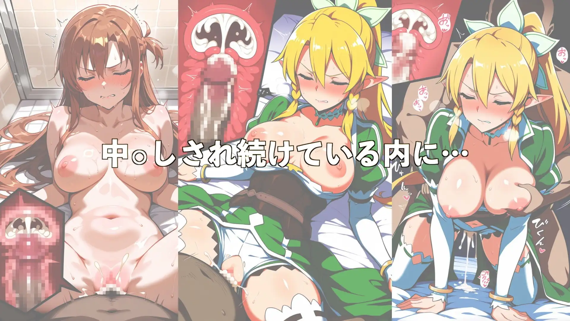 愛する人を救うためチ●ポを受け入れたところ快感を教え込まれ陥落【アスナ＆リーファ】 サンプル画像 2