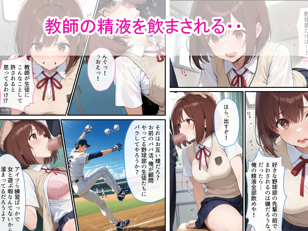 【高画質版】パパ活女子校生が生徒指導教師に脅され中出しをした話 サンプル画像 3