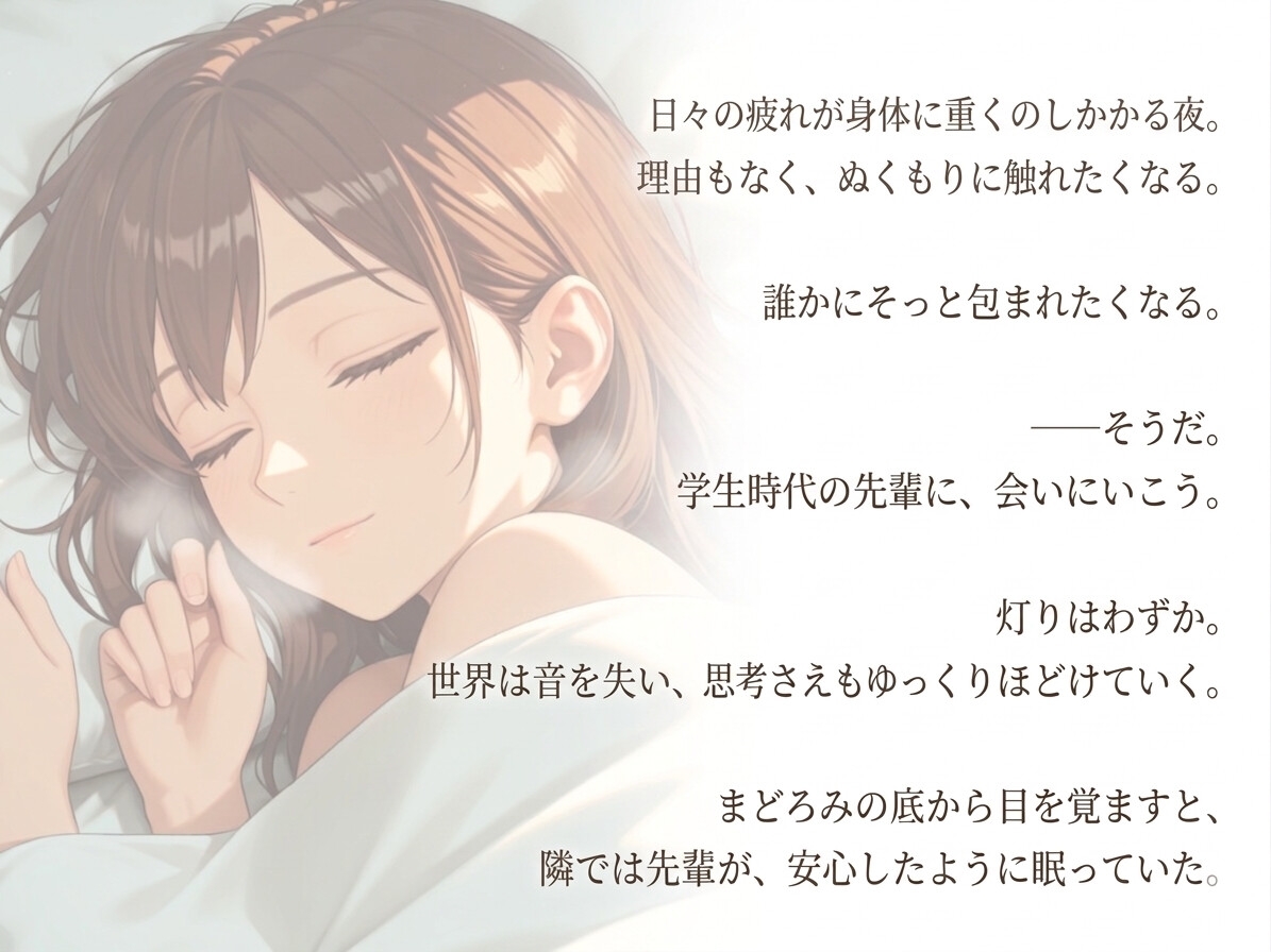 寝落ち特化ASMR|先輩に優しく褒められて眠る、自己肯定感回復の添い寝睡眠誘導 2ページ