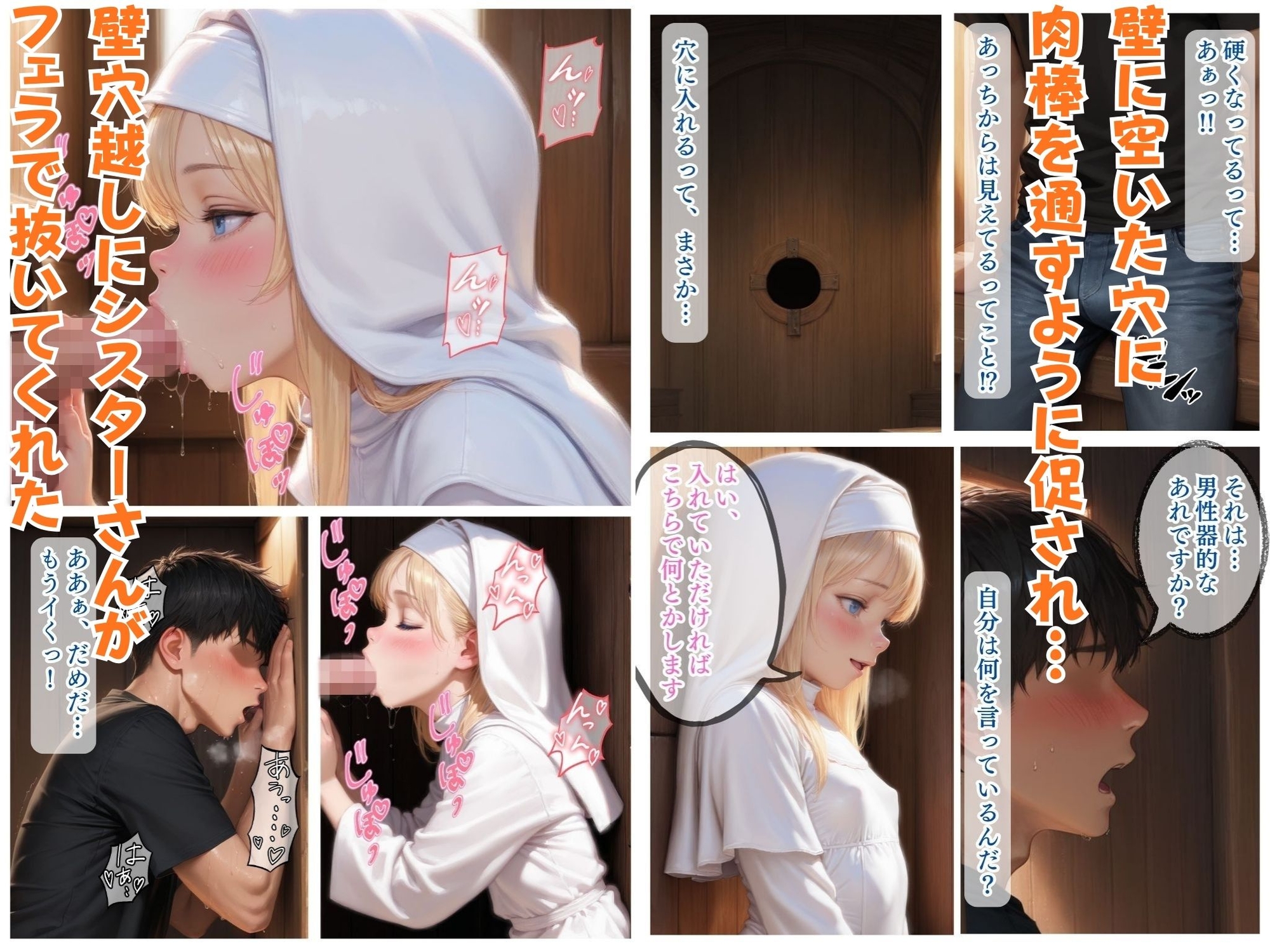 教会へ懺悔しに行ったらシスターさんが壁穴エッチで抜いてくれた_3