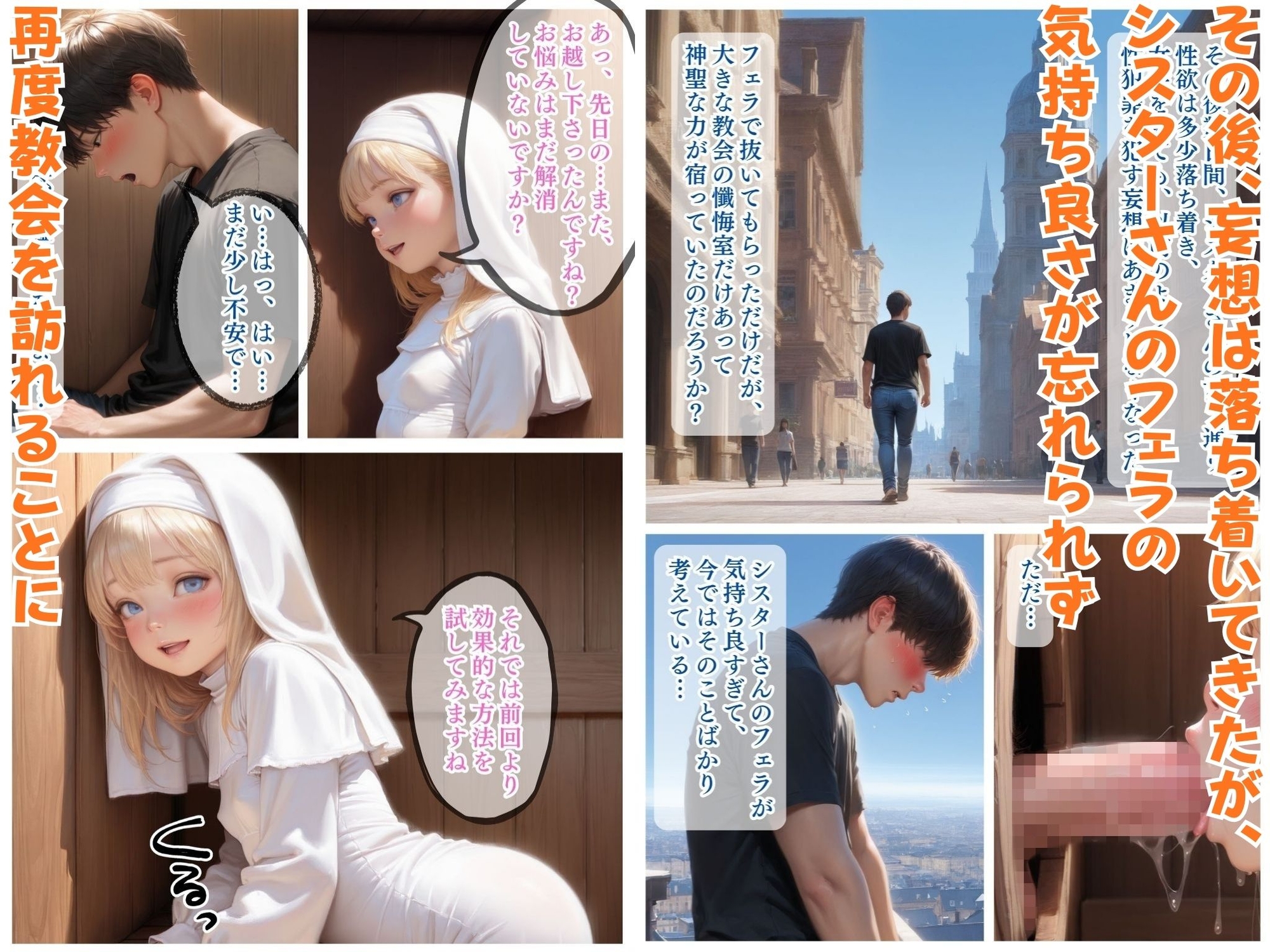 教会へ懺悔しに行ったらシスターさんが壁穴エッチで抜いてくれた_4