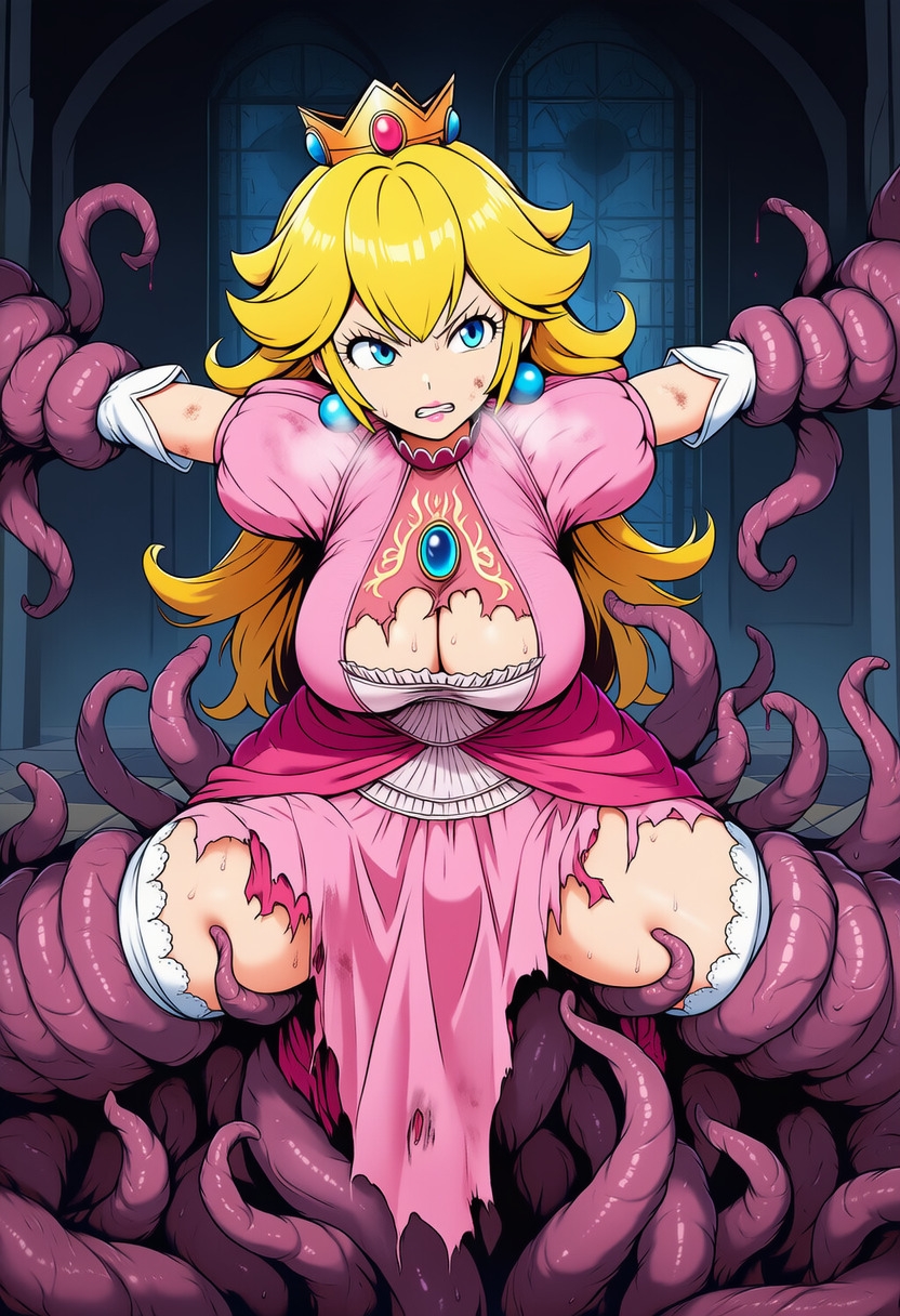 ピーチ vs ぬるぬる触手_3