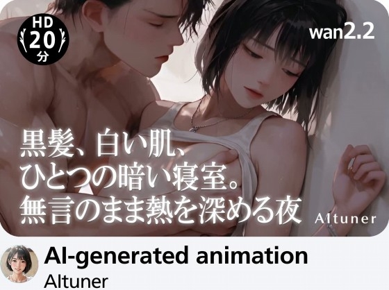 【20分HD】黒髪、白い肌、ひとつの暗い寝室。無言のまま熱を深める夜