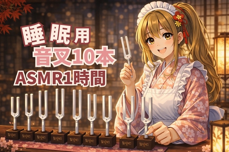 【睡眠用ASMR】音叉と吐息で眠らせる…♡1時間ヒーリング 画像1