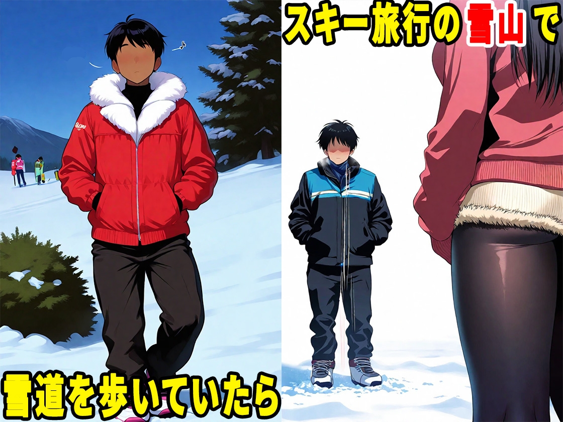 【エロサリアム】同人CG・AI『スキー旅行で黒髪ギャルと出会ったので、生ハメセックスしまくった話』1