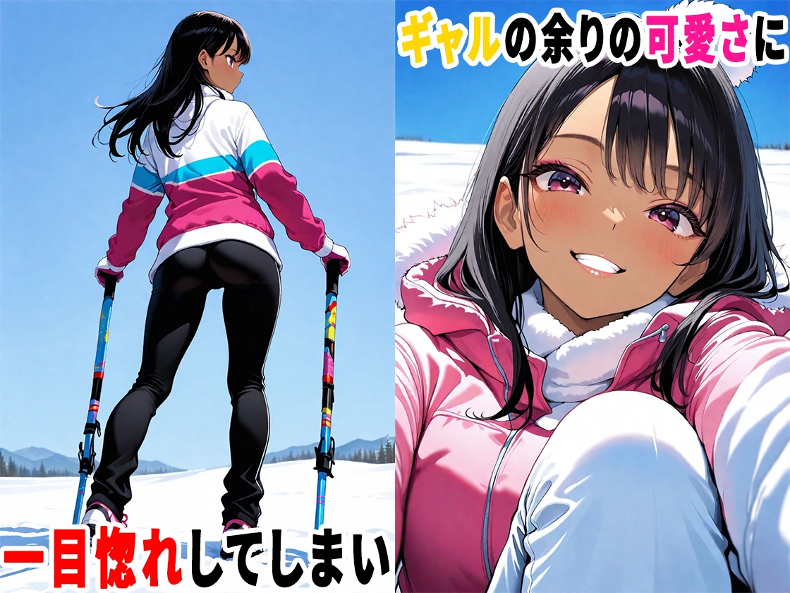 【エロサリアム】同人CG・AI『スキー旅行で黒髪ギャルと出会ったので、生ハメセックスしまくった話』3