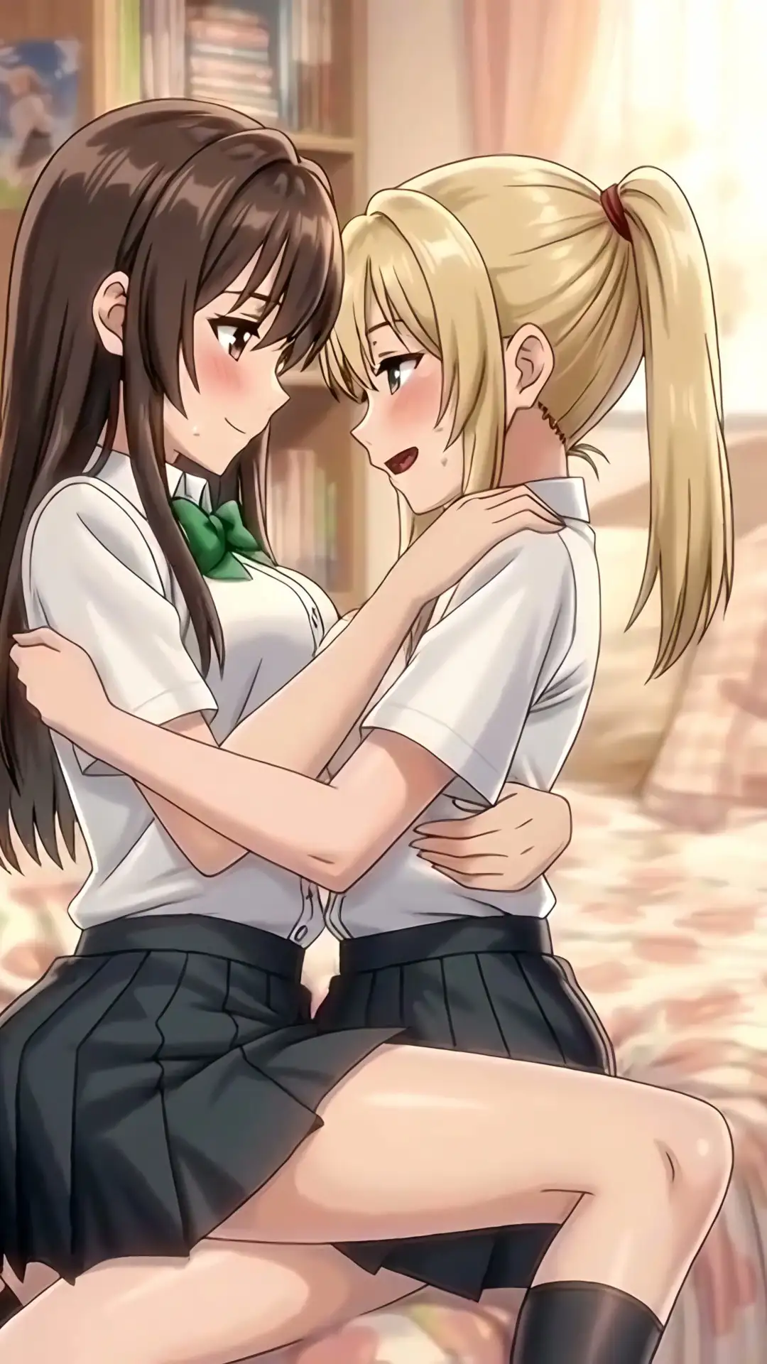 【4Kフルモーション】制服百合少女の濃厚ディープキス〜密着こすりあいでイッちゃう3分フルアニメ〜【フルボイス】 サンプル画像 4