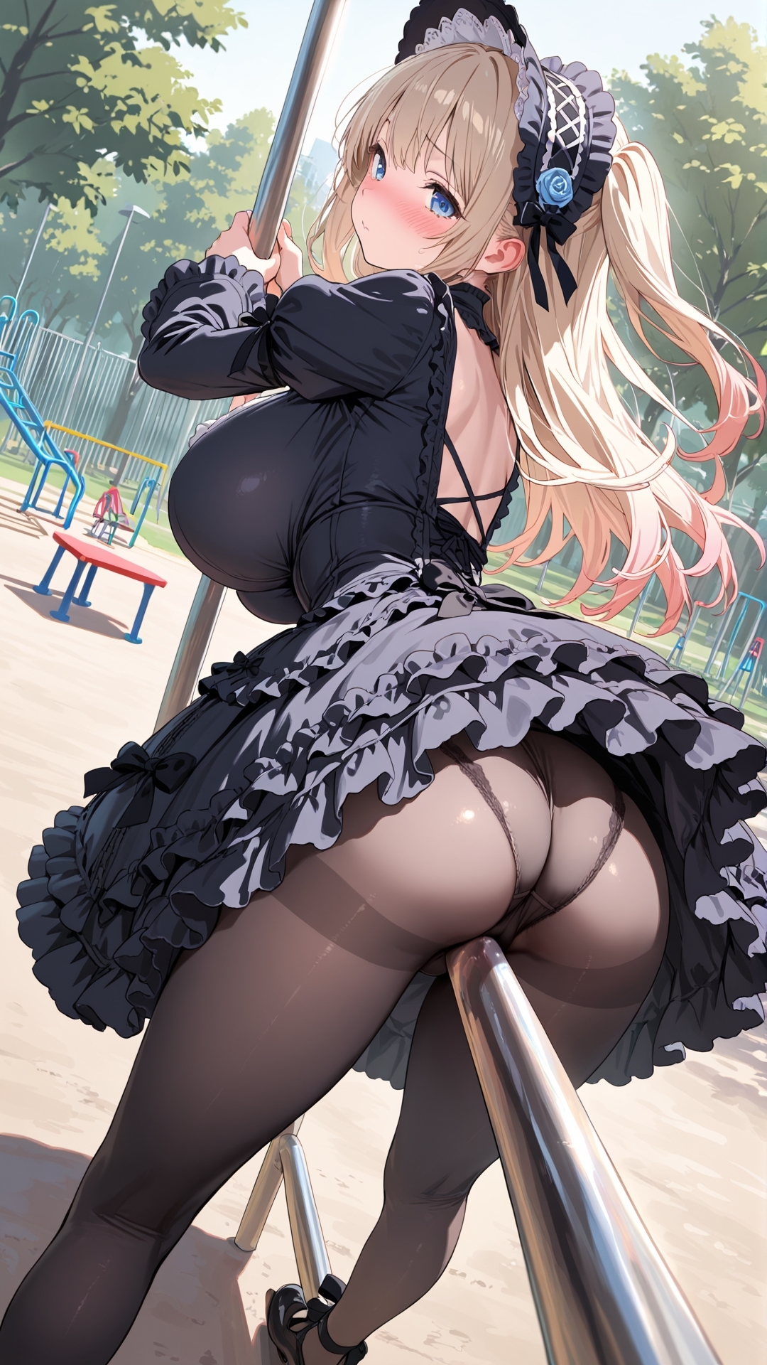 【角オナニー動画】きもちいい角を見つけちゃった女の子たち10本パート(6)爆乳ロリータファッションの女の子_1