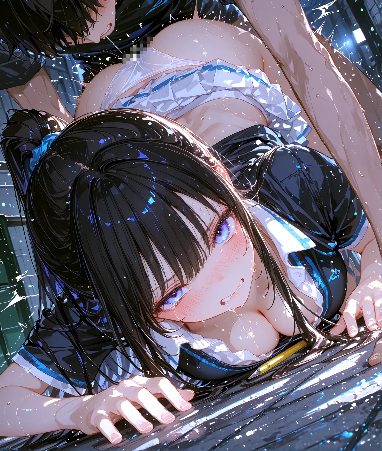 黒髪ポニテとSEX テニスウェア_1