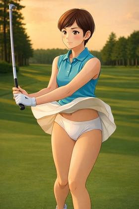 女子ゴルフ界の闇を暴く為に女子プロゴルファーになって生パンティをパンチラしてギャラリーの男を勃起させる女刑事