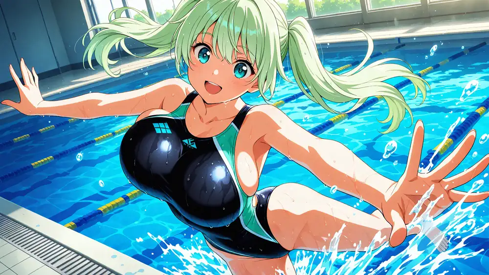 【4K】爆乳ツインカラー水泳部が合宿で媚薬漬け！指導者と濡れ交尾 サンプル画像 2