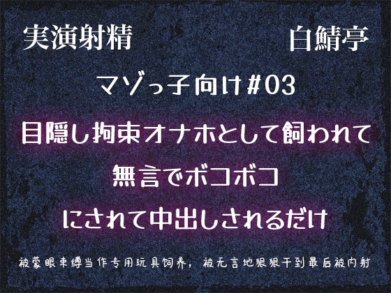 【マゾっ子向け#03】目隠し拘束オナホとして飼われて無言でボコボコにされて中出しされるだけ【実演射精】-0画像
