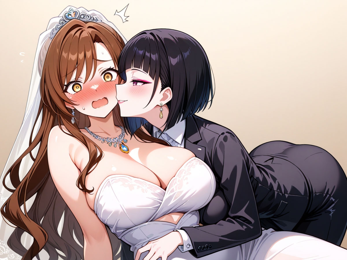 【NTR 百合】純白の花嫁を美人ウェディングプランナーに寝取られた…「本当の女の喜びを教えてあげる♡」 画像4