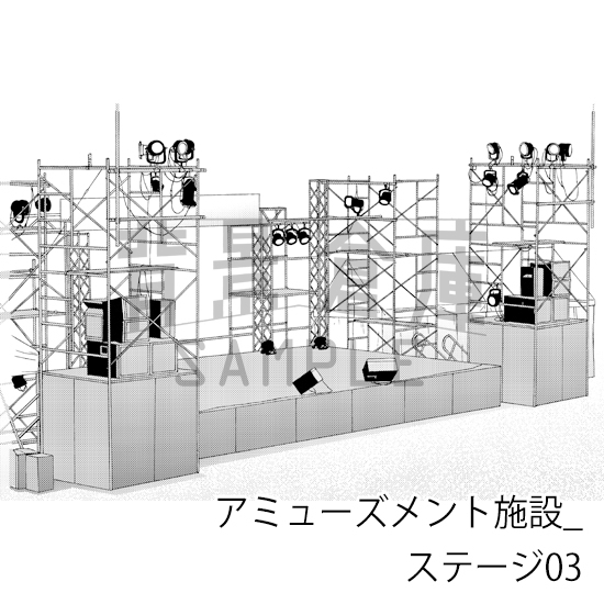 【トーンつき背景】アミューズメント施設_背景素材集5(ステージ)