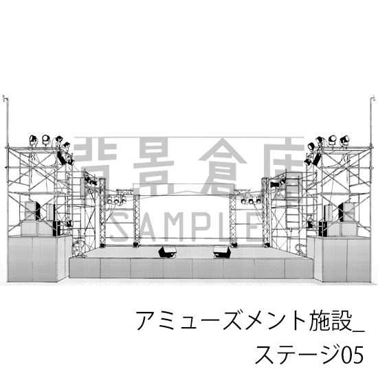 【トーンつき背景】アミューズメント施設_背景素材集5(ステージ)