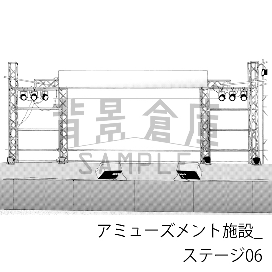 【トーンつき背景】アミューズメント施設_背景素材集5(ステージ)