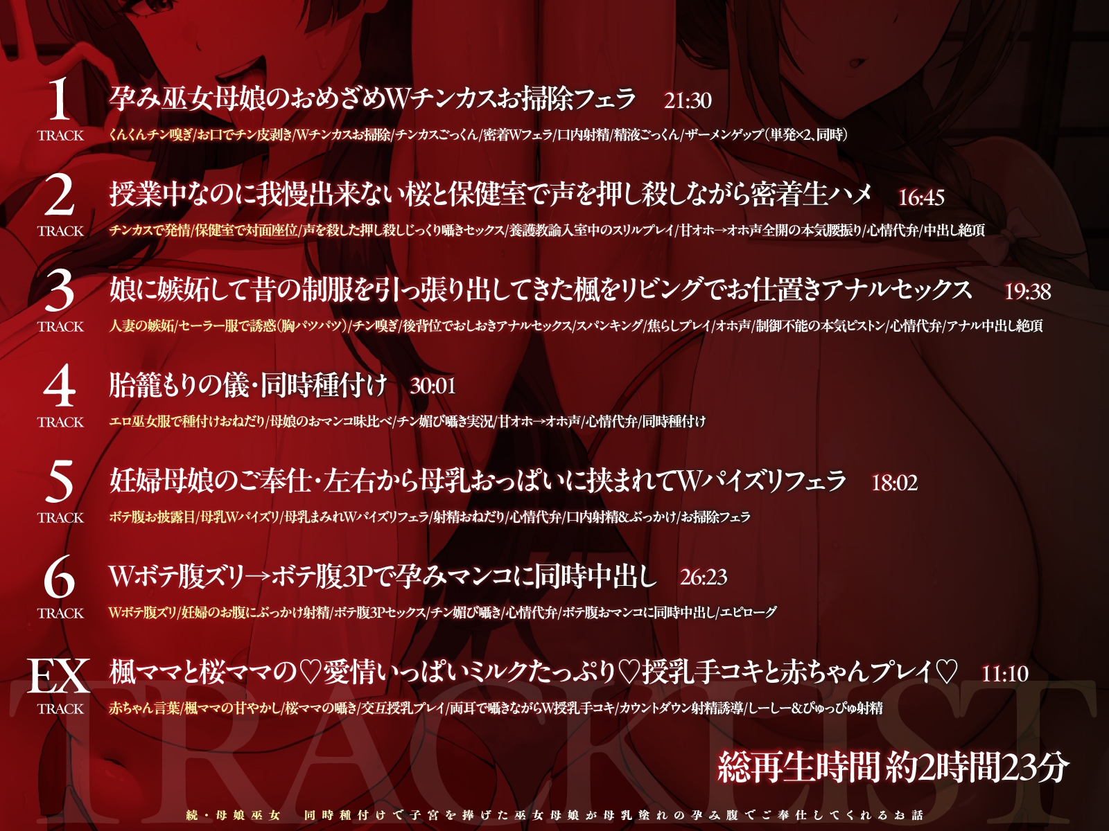 【チン媚び×母娘丼✨2H超】続・母娘巫女・孕ませの契り～同時種付けで子宮を捧げた巫女母娘が母乳塗れの孕み腹でご奉仕してくれるお話～【KU100】_6