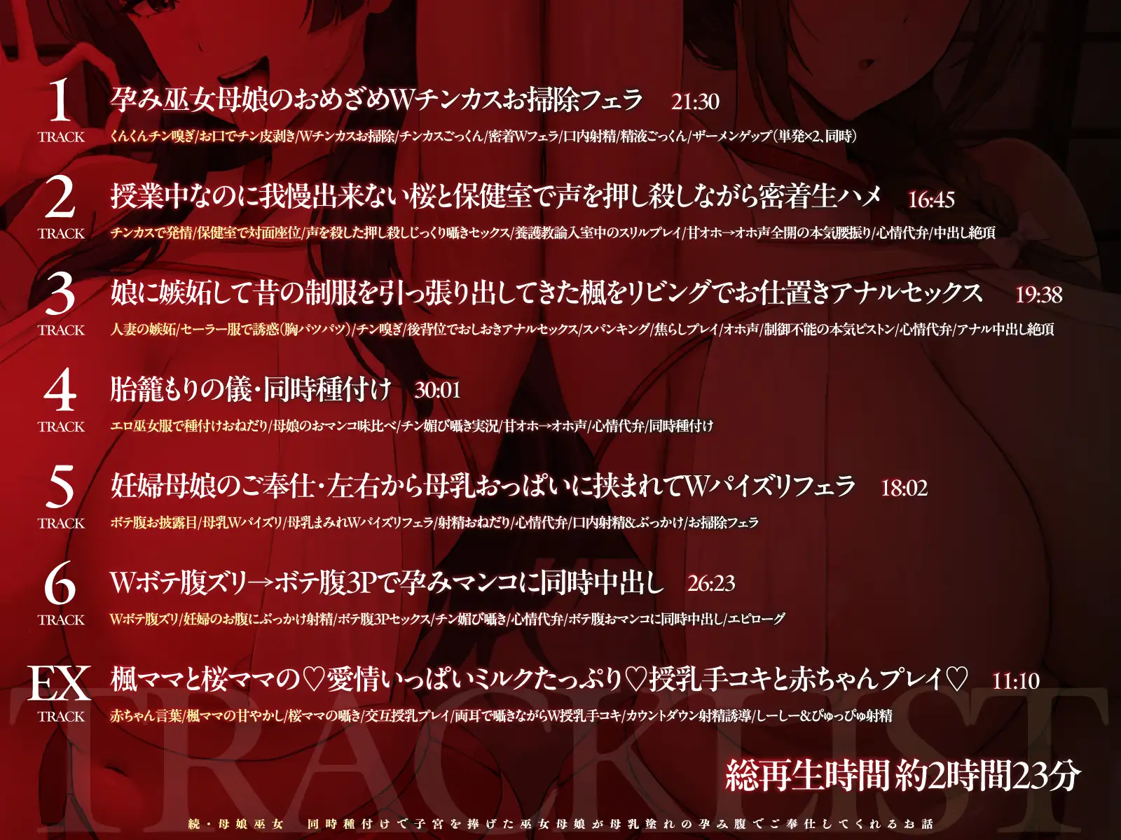 【チン媚び×母娘丼✨2H超】続・母娘巫女・孕ませの契り ~同時種付けで子宮を捧げた巫女母娘が母乳塗れの孕み腹でご奉仕してくれるお話~【KU100】