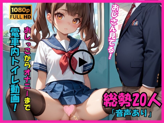 【アニメ動画 縦向きバージョン】内緒だよ…おじさん見てて? JKの恥ずかしいトイレおしっこシーンからマ●コオナニーまで音声付！
