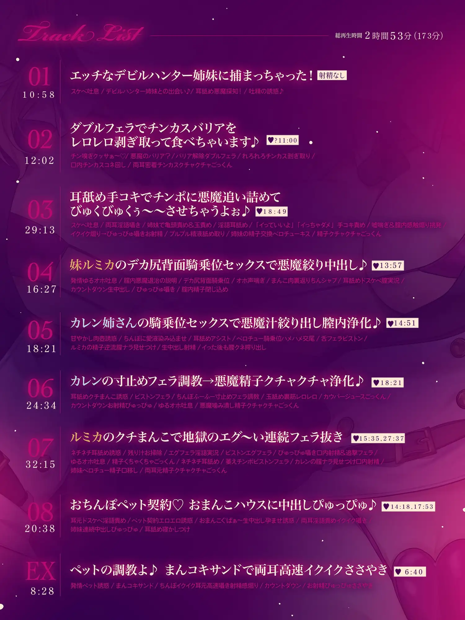 【約3時間ずっとダブルヒロイン♪】デビルハンターのド変態姉妹に拘束されて性欲の悪魔をびゅるびゅる抜かれちゃうお話♪【超濃厚&高密度淫乱プレイ♪】 耳舐め